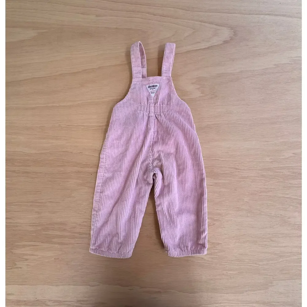 Vintage Oshkosh B'Gosh Vestbak 24M Pink Corduroy Overalls Made in USA